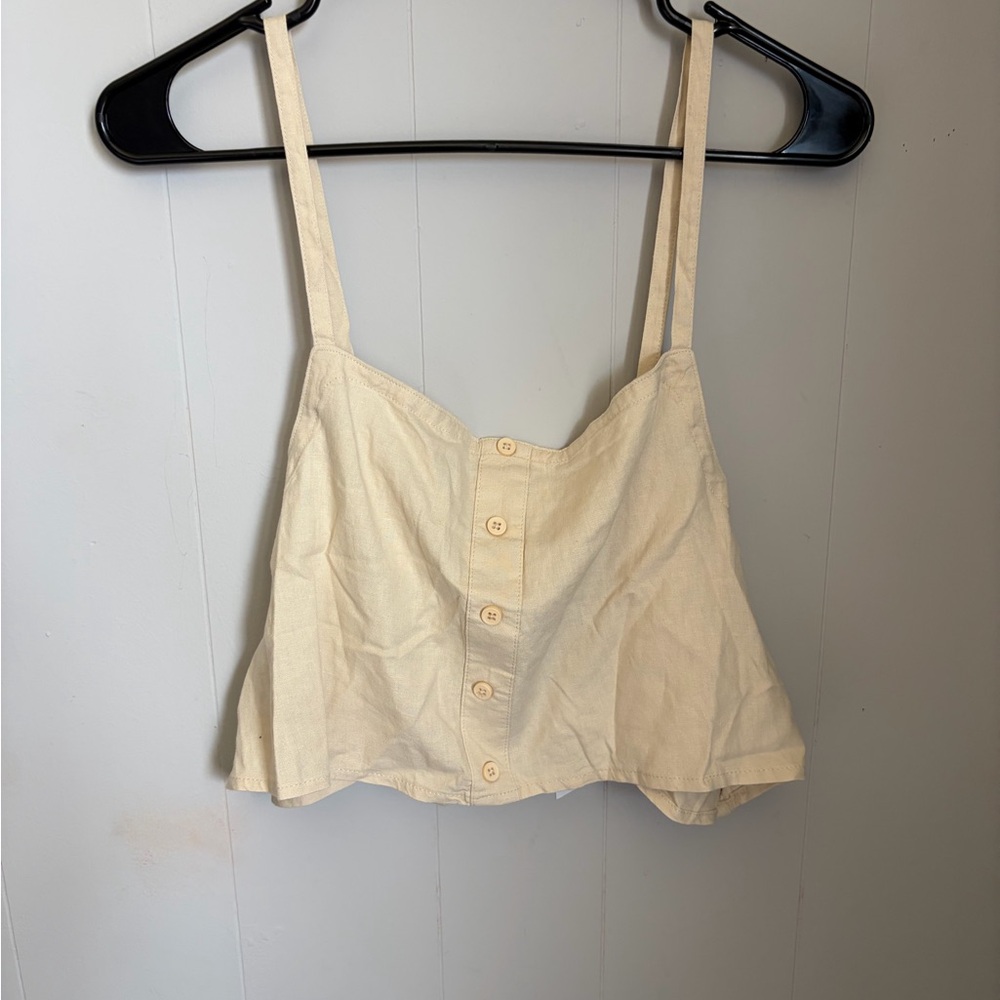 WeWoreWhat Cream Button-Front Cropped Camisole